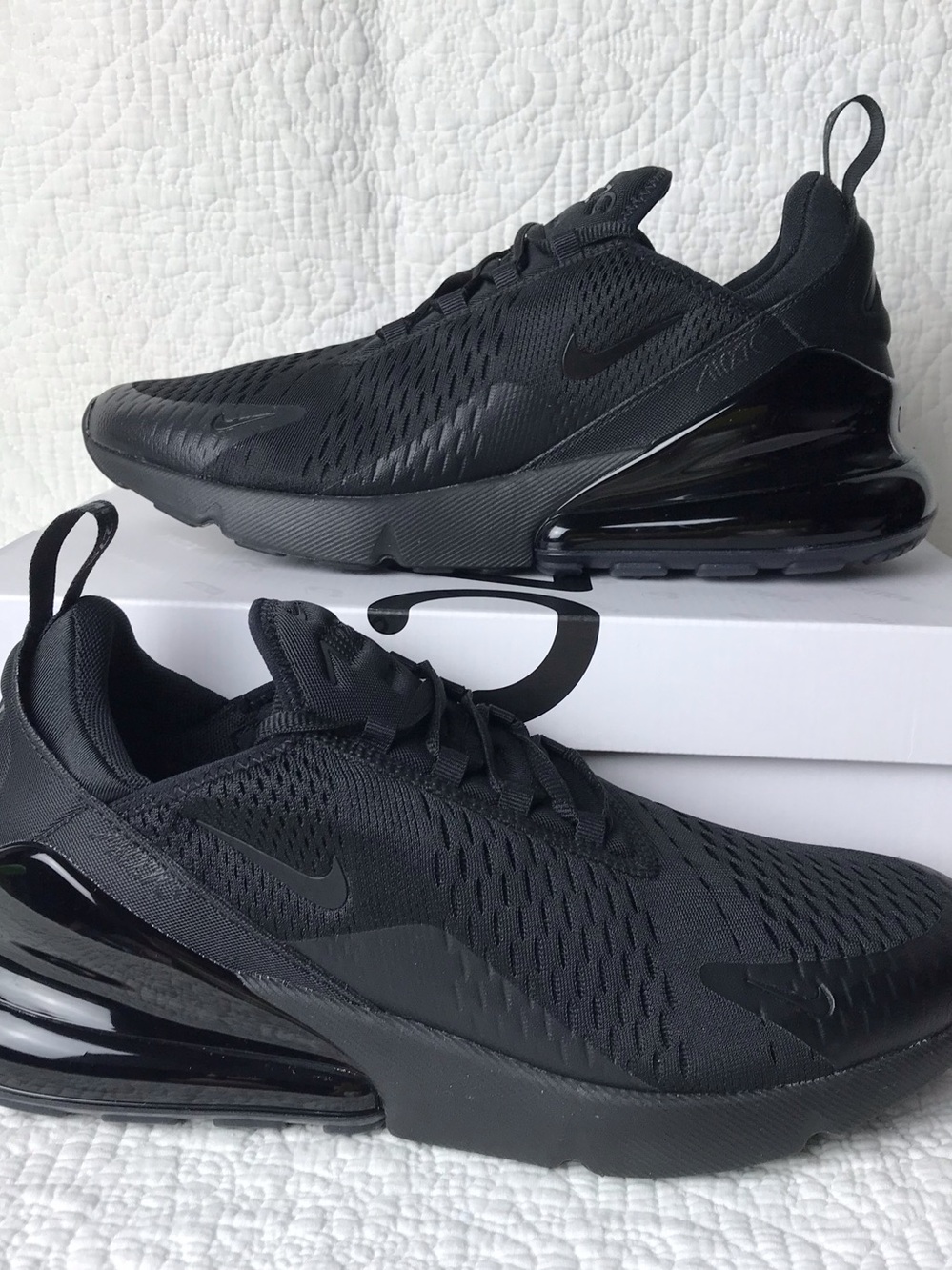 Nike Air Max 270 Shoes Men’s SZ 9 Triple Black AH8050-005 NWB